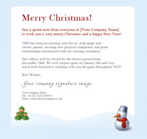 How to write email for christmas picture