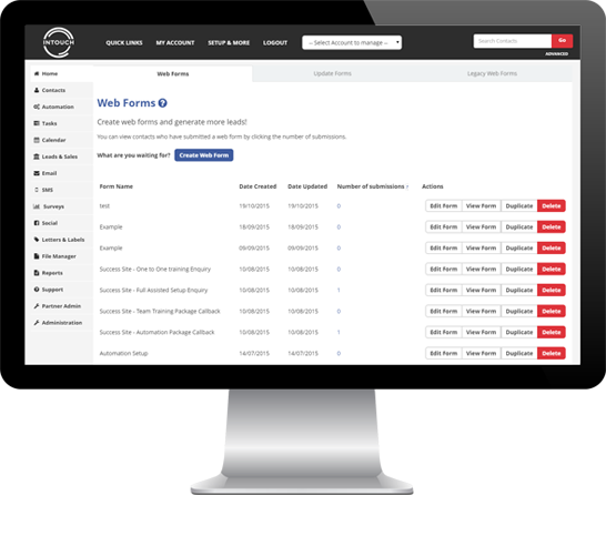 Web Forms with CRM and Email Integration