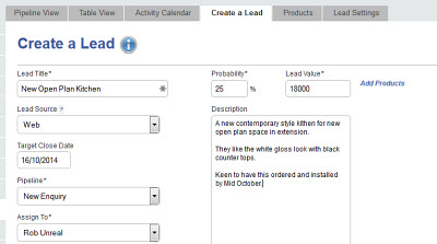 Use sales pipeline software to create a lead