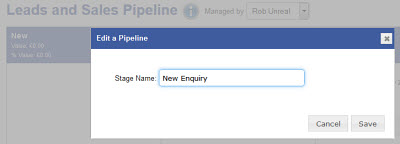 Editable sales pipeline tool